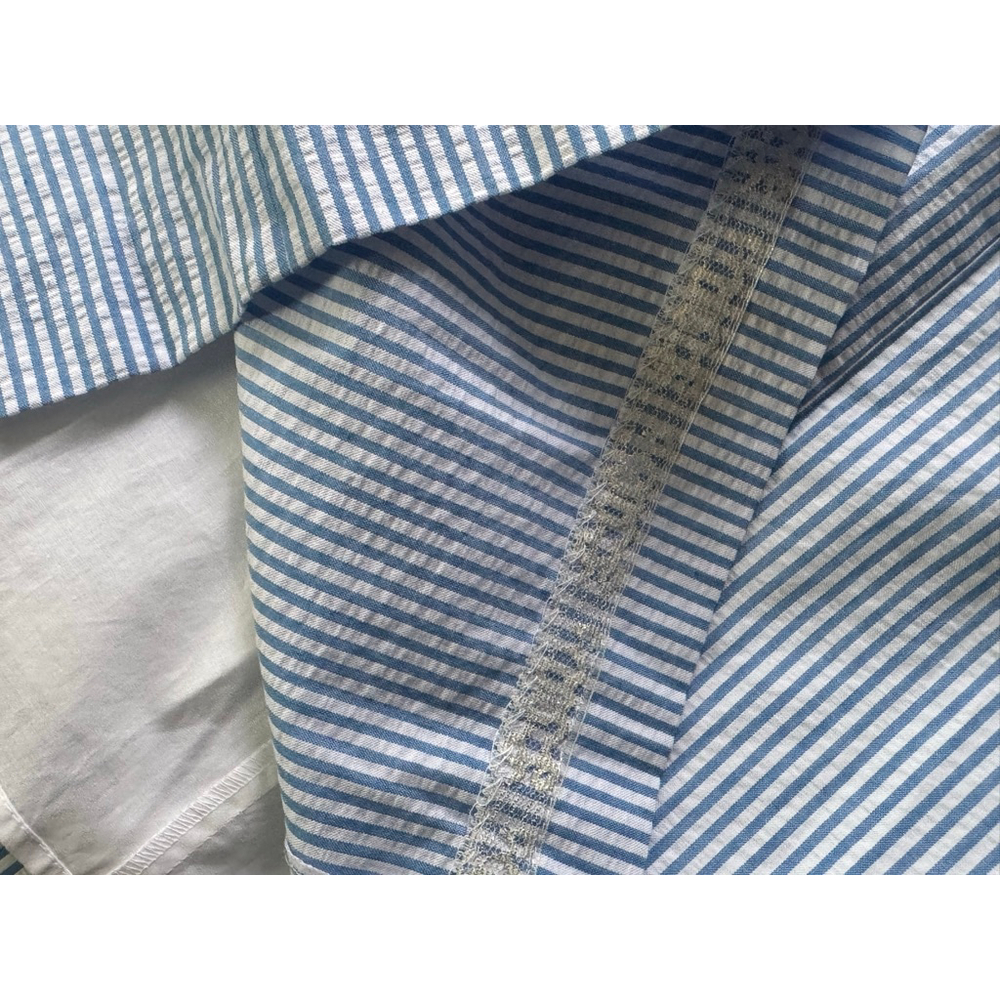 Lilly Pulitzer Maya Shift Dress Coastal Blue White Striped Eyelet Mini Dress - Picture 6 of 7